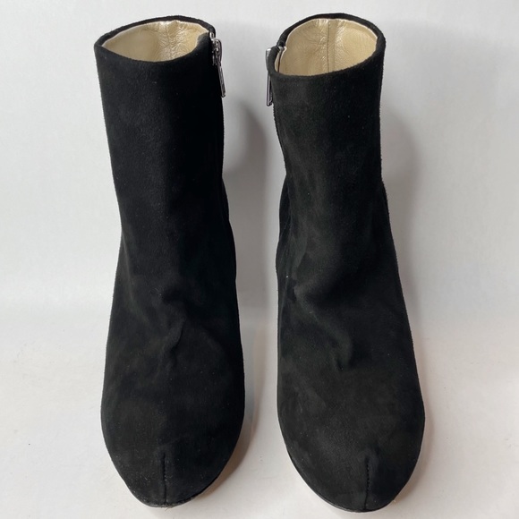 Emerson Fry Black Suede Platform Stiletto Ankle Bootie - Picture 2 of 11